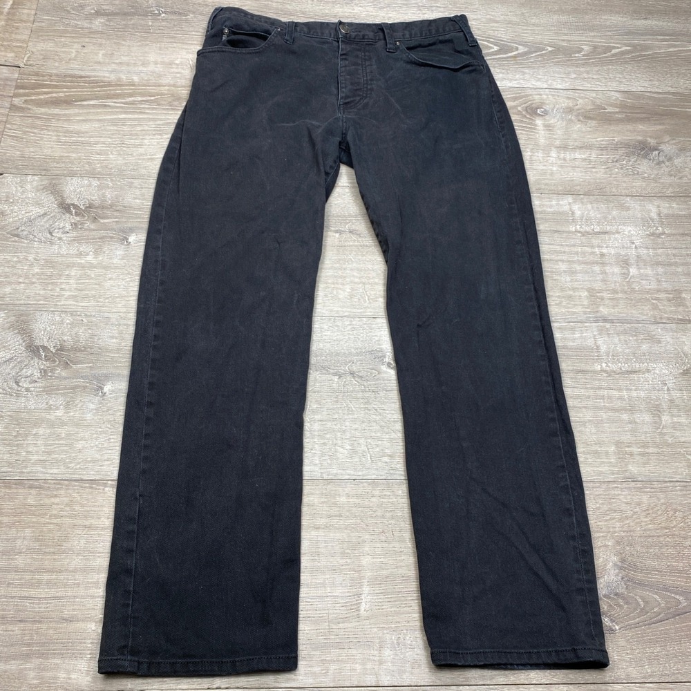Armani Jeans J21 Regular Pants Mens 34x30 Black Stretch Denim Casual 14340